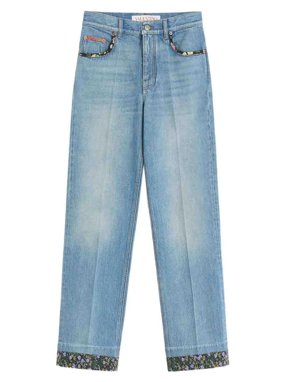 Jeans Con Dettaglio A Fiori