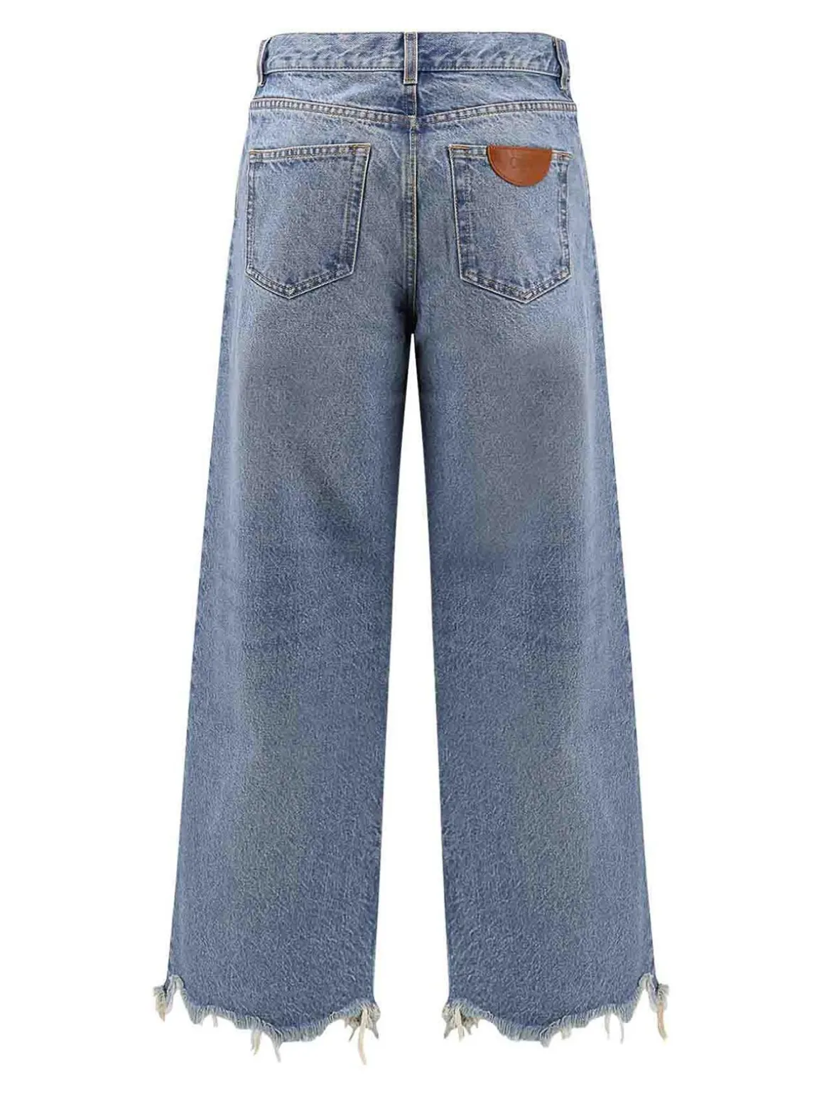 Jeans Con Fondo Sfrangiato