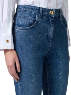 Jeans di cotone con strass