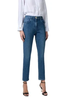 Jeans di cotone con strass