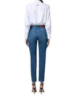 Jeans di cotone con strass