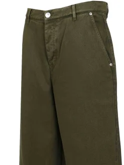 Jeans di cotone verde scuro