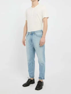 Jeans dritti di denim blu