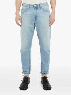 Jeans dritti di denim blu