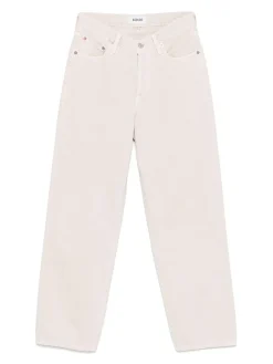 Jeans dritti in denim beige