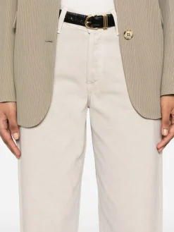 Jeans dritti in denim beige