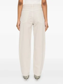 Jeans dritti in denim beige