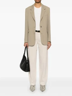 Jeans dritti in denim beige