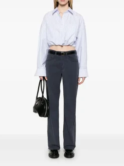 Jeans dritti in denim blu