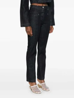 Jeans dritti in denim blu scuro