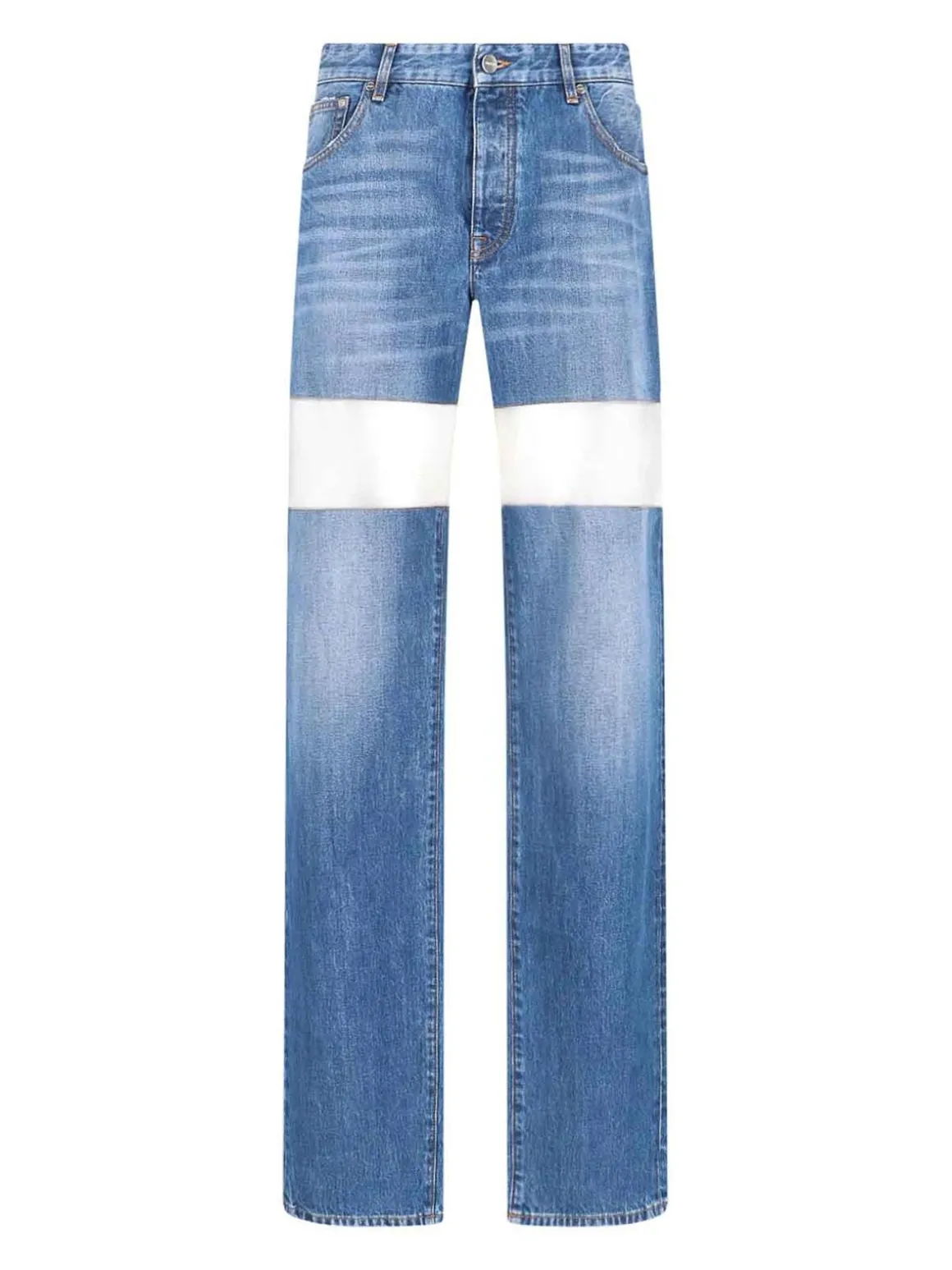 Jeans dritti ritagliato