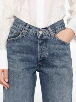 Jeans in blu cotone denim