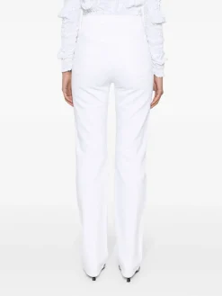 Jeans in denim bianco a vita alta