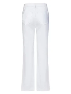 Jeans in denim bianco a vita alta