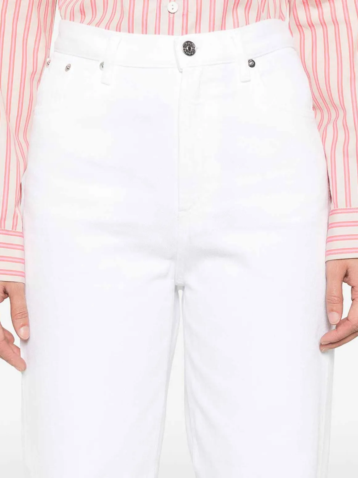 Jeans in denim bianco sciolto