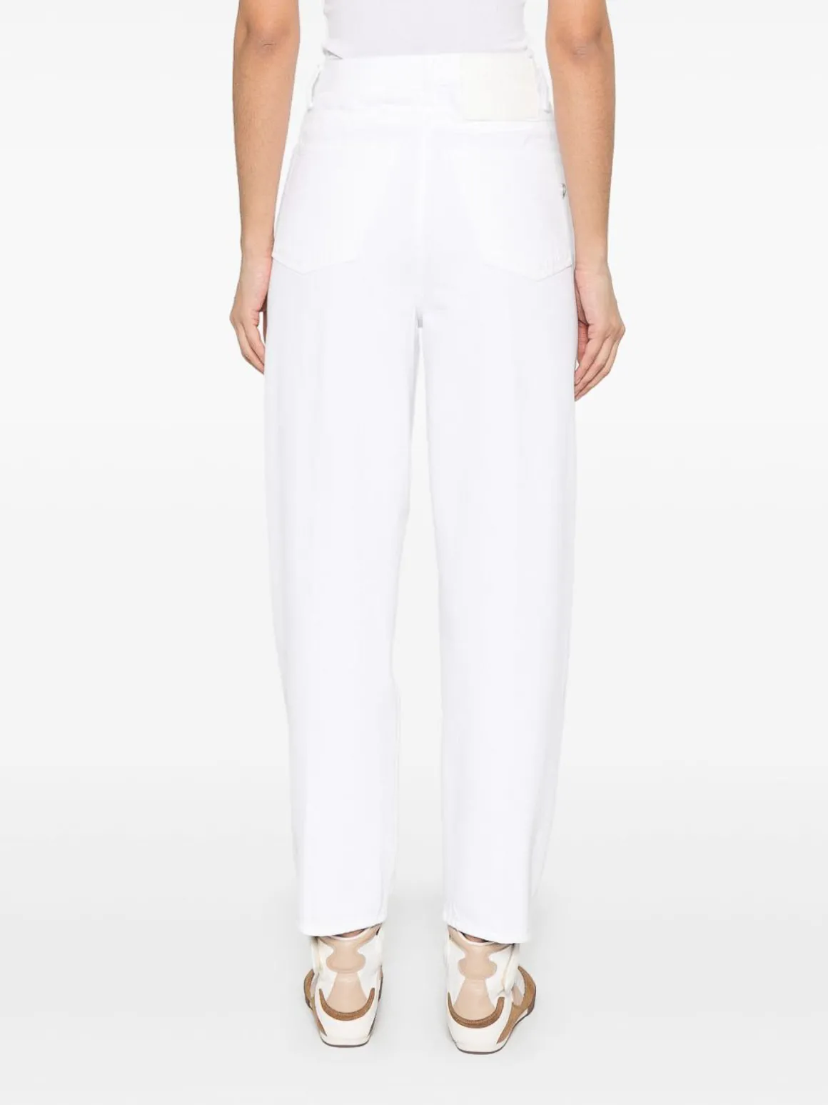 Jeans in denim bianco sciolto
