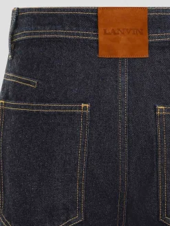 Jeans in denim gamba larga