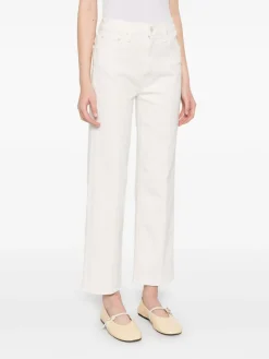 Jeans in vita alta in leggera beige