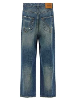 Jeans larghi blu angosciati