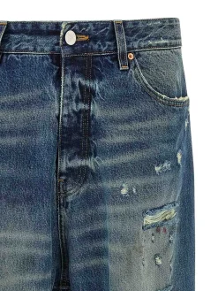 Jeans larghi blu angosciati