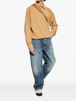 Jeans larghi in jeans in denim azzurro