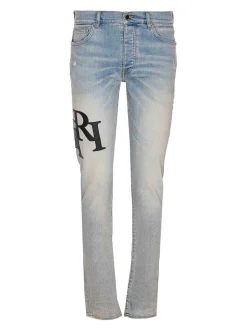 Jeans logo ricamato sfalsati