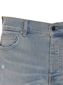 Jeans logo ricamato sfalsati