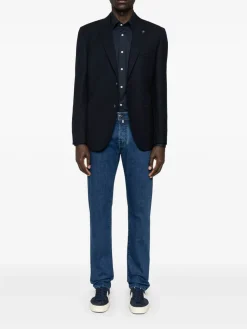 Jeans lunghi di cotone e allungamento magri