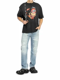 Jeans ma quad cucito effetto