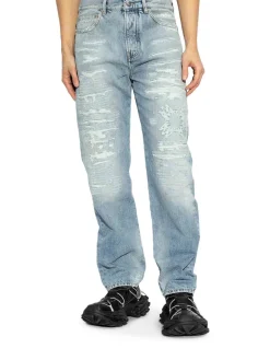 Jeans ma quad cucito effetto