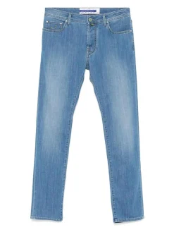 Jeans miscelati di cotone in denim blu