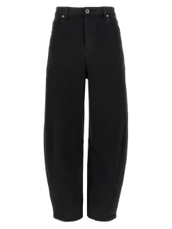 Jeans per gamba a barile nera