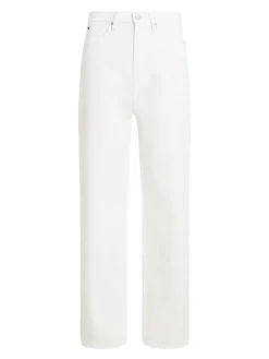 Jeans Relaxed Fit Dritti A Vita Alta Bianchi