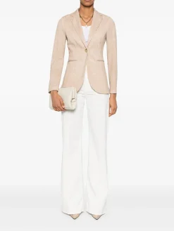 Jeans svasati in denim bianco