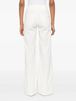 Jeans svasati in denim bianco
