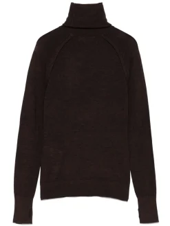 Jumper a collo alto marrone scuro