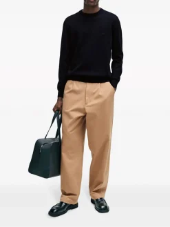 Knitshirt di cotone in blu scuro