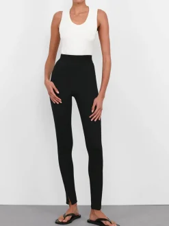 Legging opaco con zip anteriore