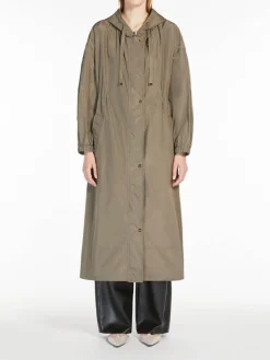 Lungo parka in taffeta anti-drop