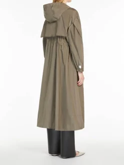 Lungo parka in taffeta anti-drop