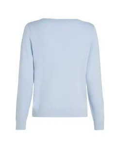 Maglia Girocollo Celeste Con Mini Logo