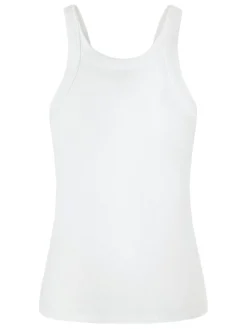Maglietta in cotone bianco in argilla manica