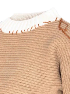 Maglione a maglia beige