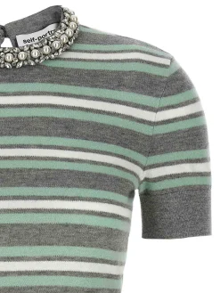 Maglione in cristallo a strisce grigio