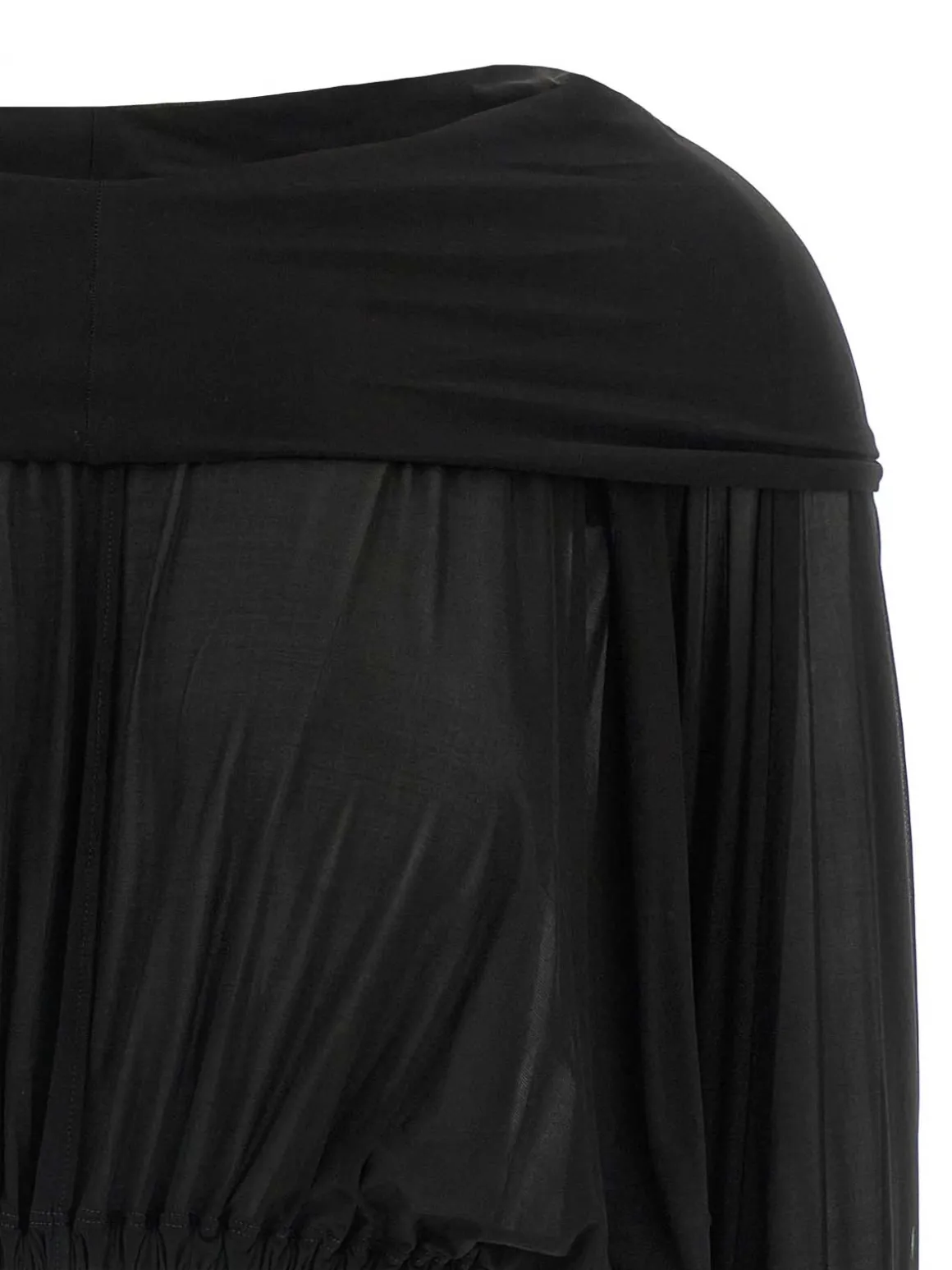 Maglione tunico con cappuccio ritagliato