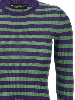 Maglione viscoso a strisce