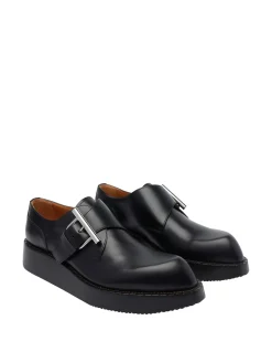 McQueen Black T Buckle mocassini