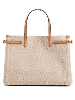 Medio tote naturale-tobacco/naturale cammello