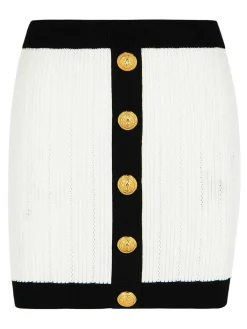 Mini gonna in miscela viscosa bianca