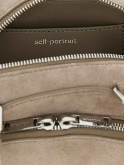 Mini in pelle scamosciata con spalline Charm